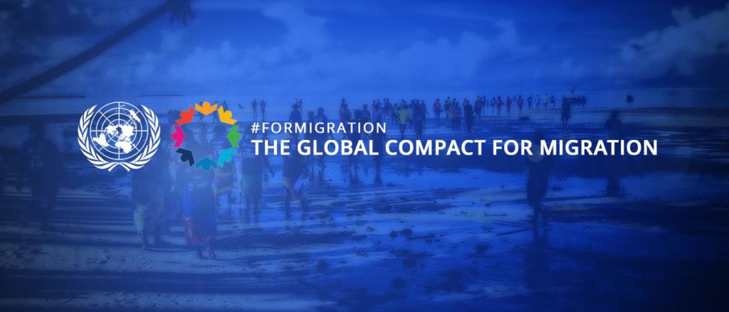 Banner dell Global Compact on migration